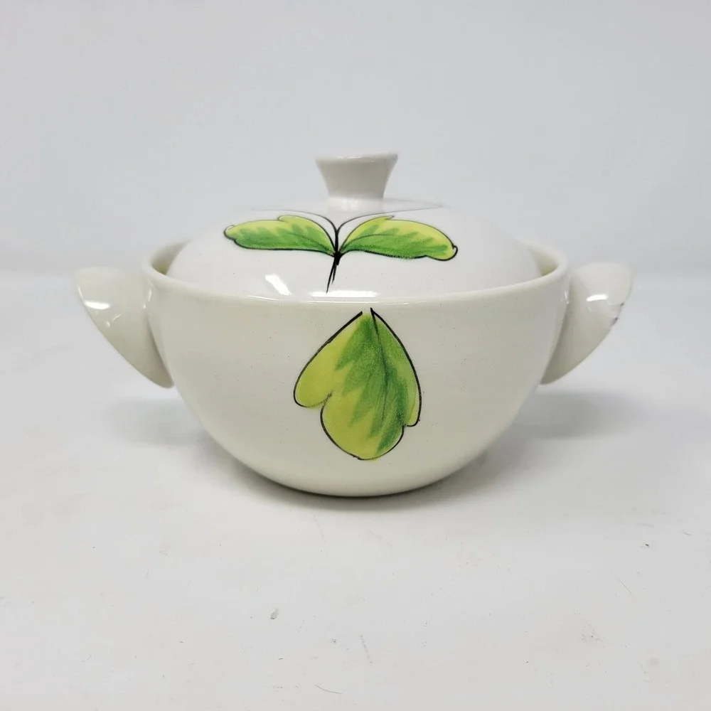 Mancioli Italy Vintage Floral Ceramic Lidded‎ Soup Rice Bowls Set of 4